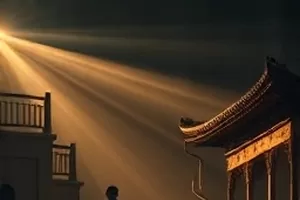 《沙丘邮差》沙丘上骑行的邮差背影